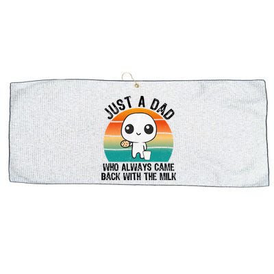 Just A Dad Who Always Came Back With The Milk, Father's Day  Large Microfiber Waffle Golf Towel
