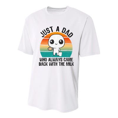 Just A Dad Who Always Came Back With The Milk, Father's Day  Youth Performance Sprint T-Shirt