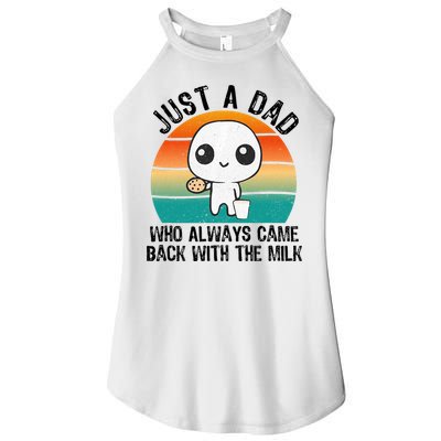 Just A Dad Who Always Came Back With The Milk, Father's Day  Women's Perfect Tri Rocker Tank
