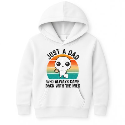 Just A Dad Who Always Came Back With The Milk, Father's Day  Kids Hoodie