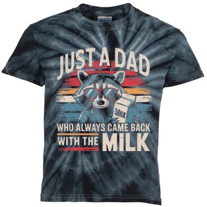 Just A Dad Who Always Came Back With The Milk Funny Dad Kids Tie-Dye T-Shirt