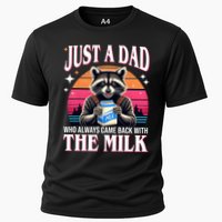 Just A Dad Who Always Came Back With The Milk Funny Raccoon Performance Shirt