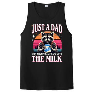 Just A Dad Who Always Came Back With The Milk Funny Raccoon PosiCharge Competitor Tank