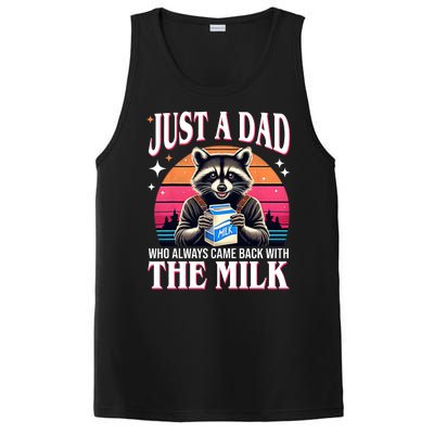 Just A Dad Who Always Came Back With The Milk Funny Raccoon PosiCharge Competitor Tank