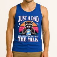 Just A Dad Who Always Came Back With The Milk Funny Raccoon Tank Top