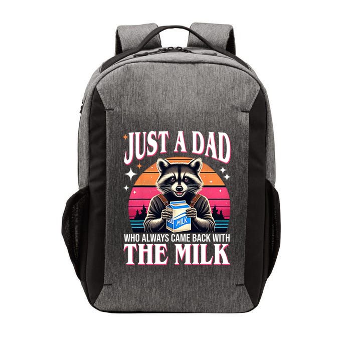 Just A Dad Who Always Came Back With The Milk Funny Raccoon Vector Backpack