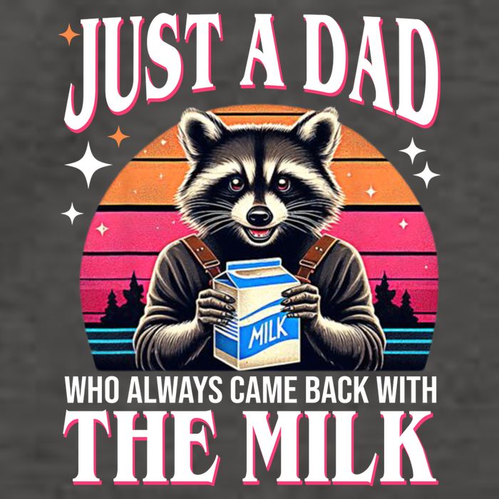Just A Dad Who Always Came Back With The Milk Funny Raccoon Vector Backpack