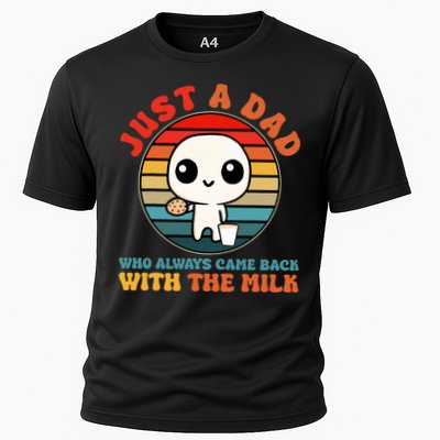 Just A Dad Who Always Came Back With The Milk Funny Father Performance Shirt