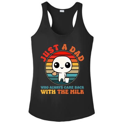 Just A Dad Who Always Came Back With The Milk Funny Father Ladies PosiCharge Competitor Racerback Tank