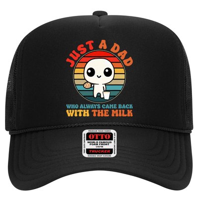 Just A Dad Who Always Came Back With The Milk Funny Father Trucker Hat