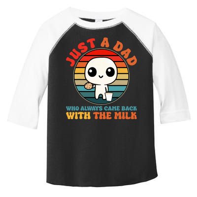 Just A Dad Who Always Came Back With The Milk Funny Father Toddler Fine Jersey T-Shirt