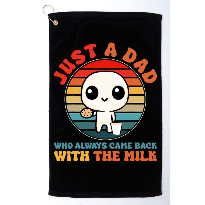 Just A Dad Who Always Came Back With The Milk Funny Father Golf Towel