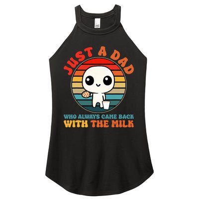 Just A Dad Who Always Came Back With The Milk Funny Father Women's Perfect Tri Rocker Tank