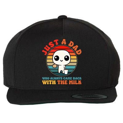 Just A Dad Who Always Came Back With The Milk Funny Father Wool Snapback Cap