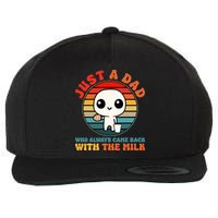 Just A Dad Who Always Came Back With The Milk Funny Father Wool Snapback Cap