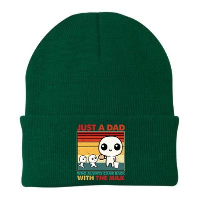 Just A Dad Who Always Came Back With The Milk Retro Father Knit Cap Winter Beanie