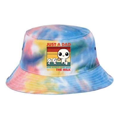 Just A Dad Who Always Came Back With The Milk Retro Father Tie Dye Newport Bucket Hat