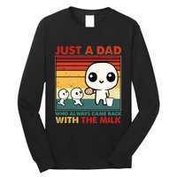 Just A Dad Who Always Came Back With The Milk Retro Father Long Sleeve Shirt