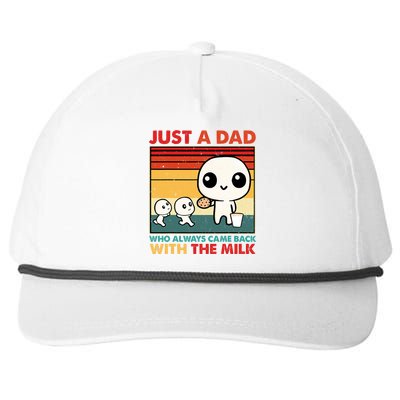 Just A Dad Who Always Came Back With The Milk Retro Father Snapback Five-Panel Rope Hat