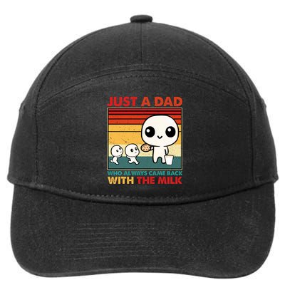 Just A Dad Who Always Came Back With The Milk Retro Father 7-Panel Snapback Hat