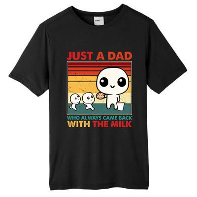 Just A Dad Who Always Came Back With The Milk Retro Father Tall Fusion ChromaSoft Performance T-Shirt