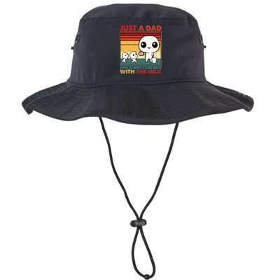 Just A Dad Who Always Came Back With The Milk Retro Father Legacy Cool Fit Booney Bucket Hat