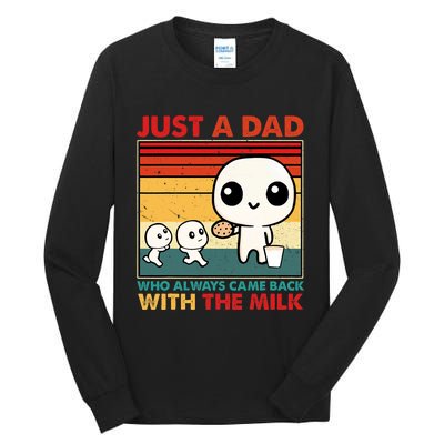 Just A Dad Who Always Came Back With The Milk Retro Father Tall Long Sleeve T-Shirt