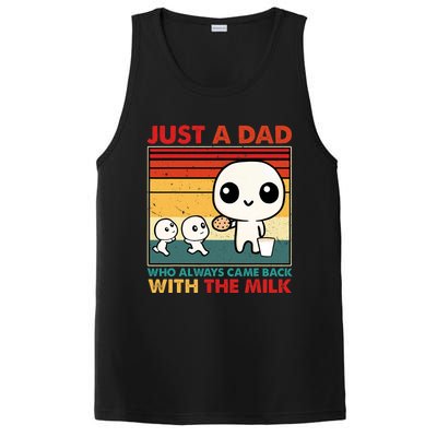 Just A Dad Who Always Came Back With The Milk Retro Father PosiCharge Competitor Tank