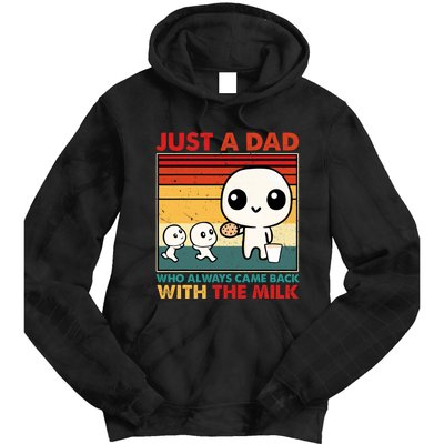 Just A Dad Who Always Came Back With The Milk Retro Father Tie Dye Hoodie