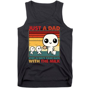 Just A Dad Who Always Came Back With The Milk Retro Father Tank Top