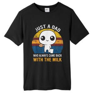 Just A Dad Who Always Came Back With The Milk Daddy Dad Gift Tall Fusion ChromaSoft Performance T-Shirt