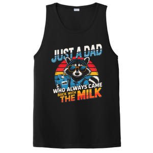 Just A Dad Who Always Came Back With The Milk Funny Raccoon PosiCharge Competitor Tank