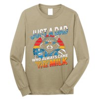 Just A Dad Who Always Came Back With The Milk Funny Raccoon Long Sleeve Shirt