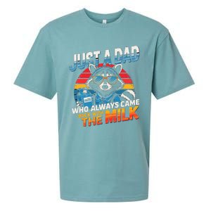 Just A Dad Who Always Came Back With The Milk Funny Raccoon Sueded Cloud Jersey T-Shirt