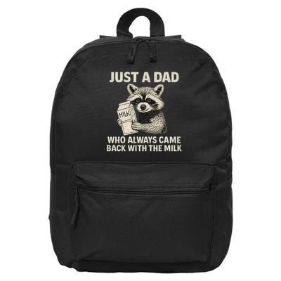 Just a Dad Who Always Came Back with the Milk 16 in Basic Backpack