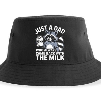 Just A Dad Who Always Came Back With The Milk Dad Sustainable Bucket Hat