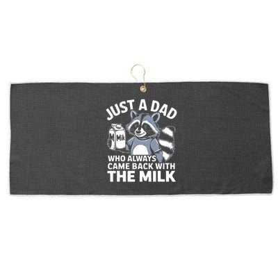 Just A Dad Who Always Came Back With The Milk Dad Large Microfiber Waffle Golf Towel