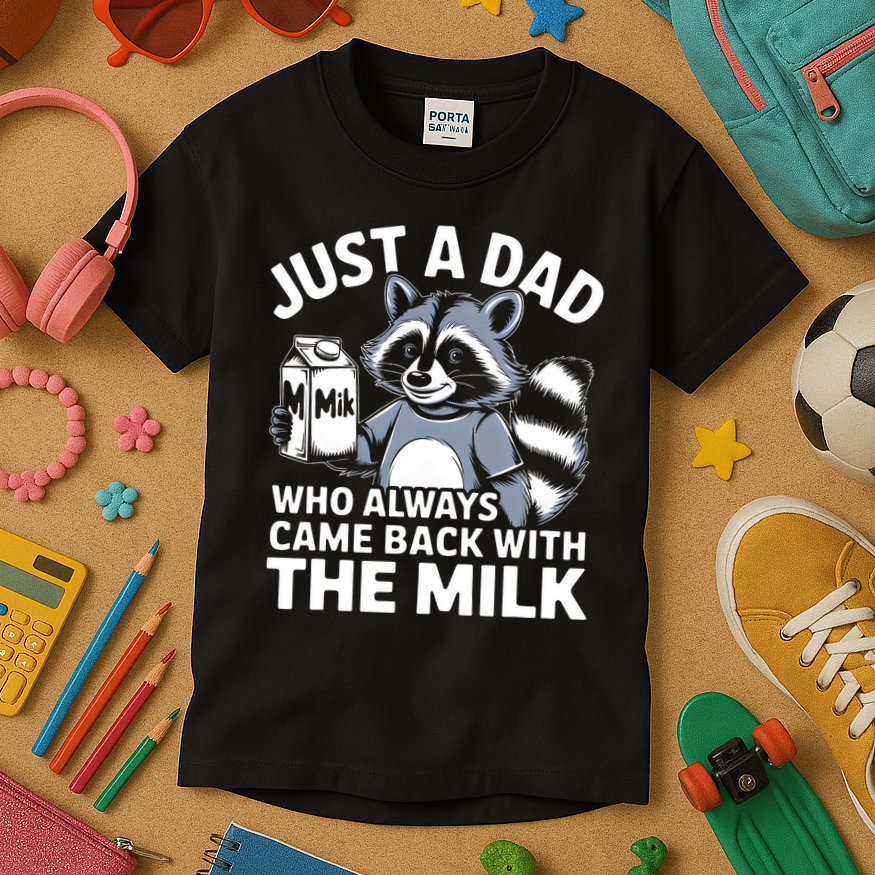 Just A Dad Who Always Came Back With The Milk Dad Kids T-Shirt