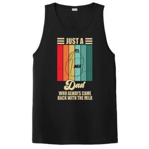 Just A Dad Who Always Came Back With The Milk Funny Retro PosiCharge Competitor Tank