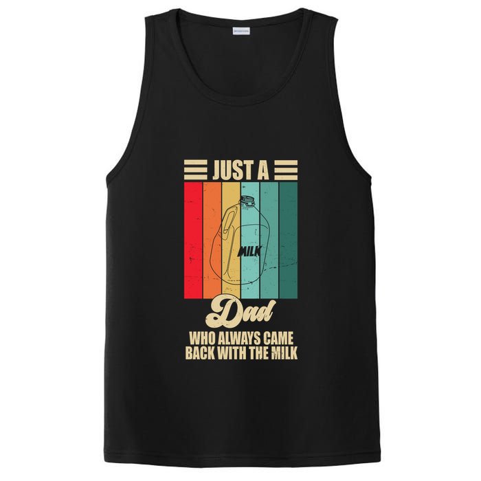 Just A Dad Who Always Came Back With The Milk Funny Retro PosiCharge Competitor Tank