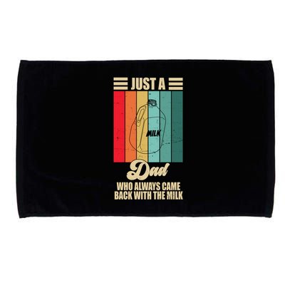 Just A Dad Who Always Came Back With The Milk Funny Retro Microfiber Hand Towel