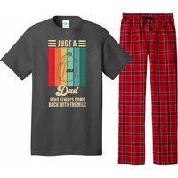 Just A Dad Who Always Came Back With The Milk Funny Retro Pajama Set