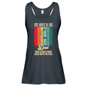 Just A Dad Who Always Came Back With The Milk Funny Retro Ladies Essential Flowy Tank