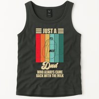 Just A Dad Who Always Came Back With The Milk Funny Retro Tank Top