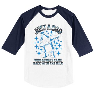 Just A Dad Who Always Came Back With The Milk FatherS Day Baseball Sleeve Shirt