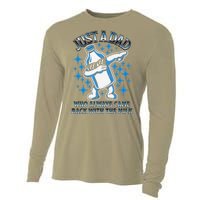 Just A Dad Who Always Came Back With The Milk FatherS Day Cooling Performance Long Sleeve Crew