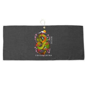 Japanese Aesthetic Dragon Tokyo Japan Asian 80’s Manga Anime Large Microfiber Waffle Golf Towel