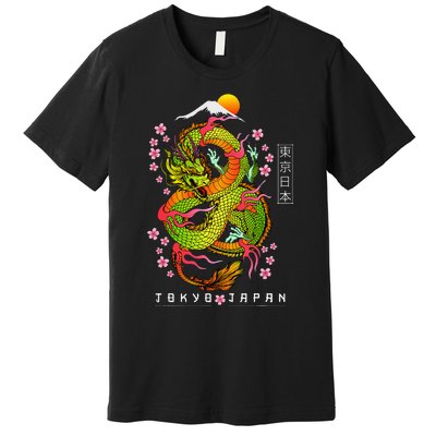 Japanese Aesthetic Dragon Tokyo Japan Asian 80’s Manga Anime Premium T-Shirt