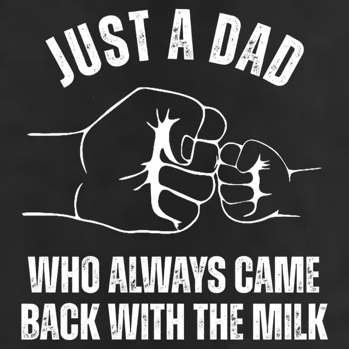 Just A Dad Who Always Came Back With The Milk 7 Panel Mesh Trucker Snapback Hat