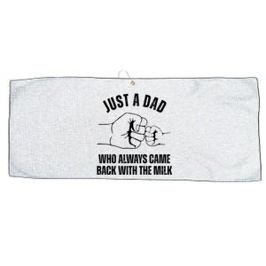 Just A Dad Who Always Came Back With The Milk Large Microfiber Waffle Golf Towel